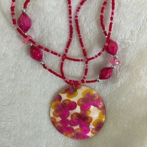 😉Bundle Days😉 Women’s Layered Necklace Bohemian Style Pink Beads Shell Pendant
